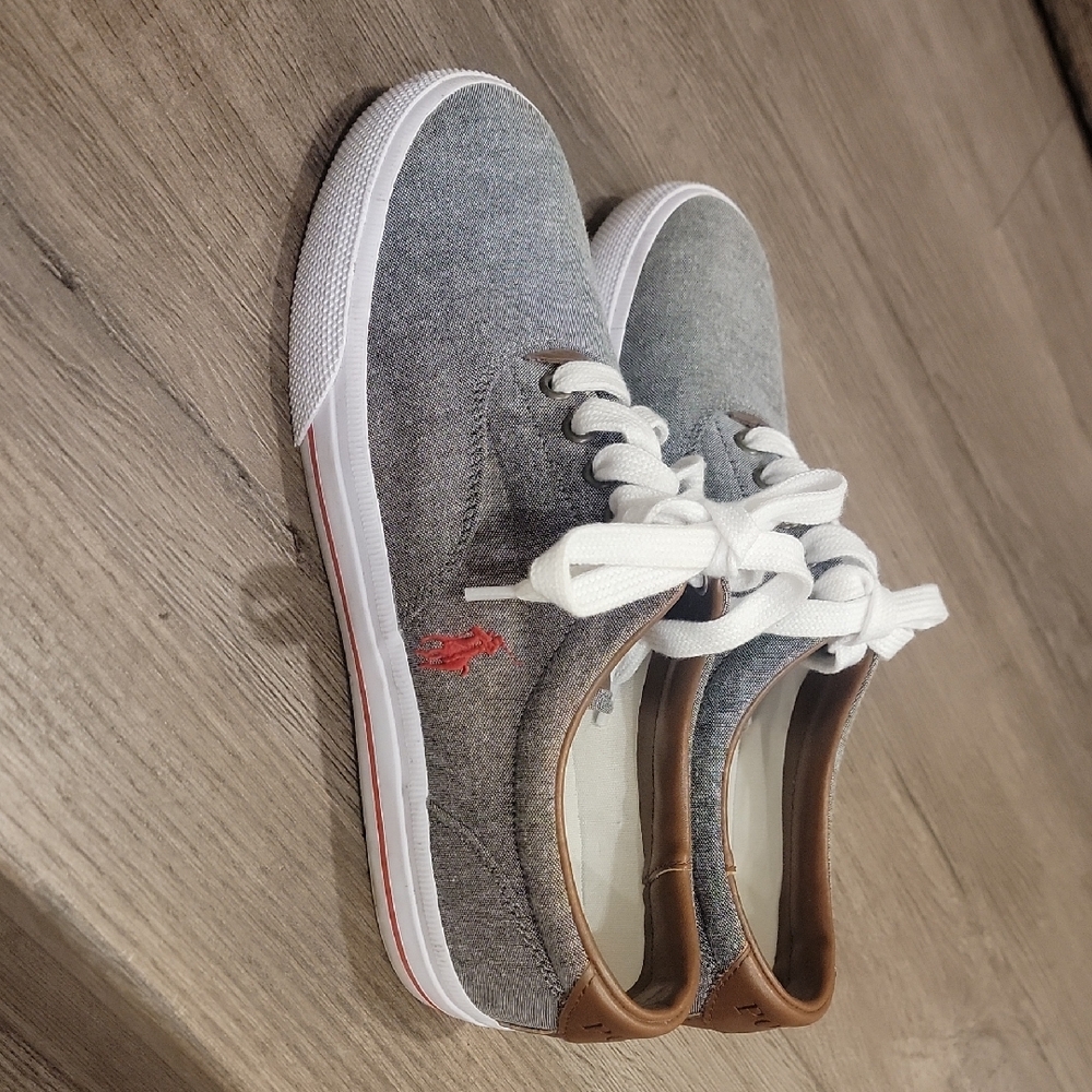 Polo by Ralph Lauren Gray and Brown Sneakers